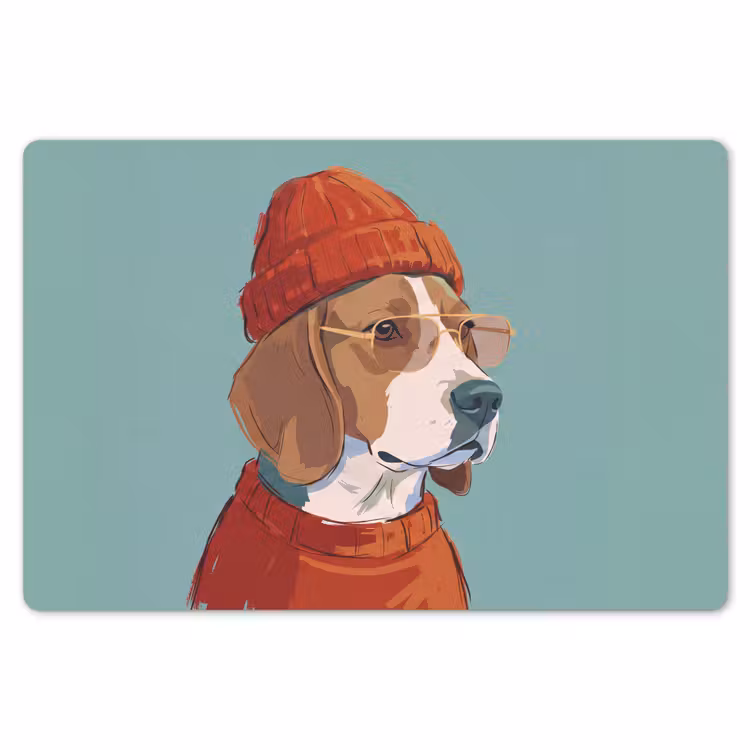 Placemat - 6 stuks - Hond - Beanie - Zonnebril - Dieren - Modern — 7