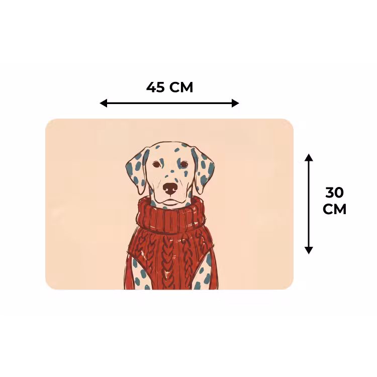Placemat - 6 stuks - Hond - Trui - Winter - Dieren - Rood — 3