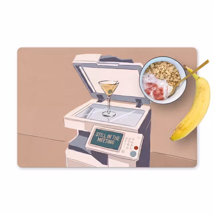 Placemat - 6 stuks - Kantoor - Drank - Humor - Illustratie — 1