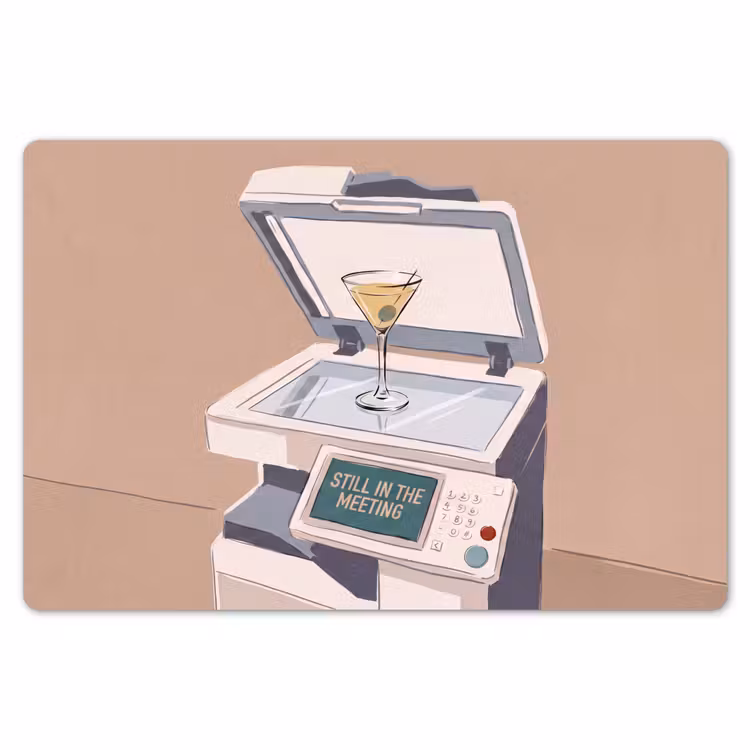 Placemat - 6 stuks - Kantoor - Drank - Humor - Illustratie — 7
