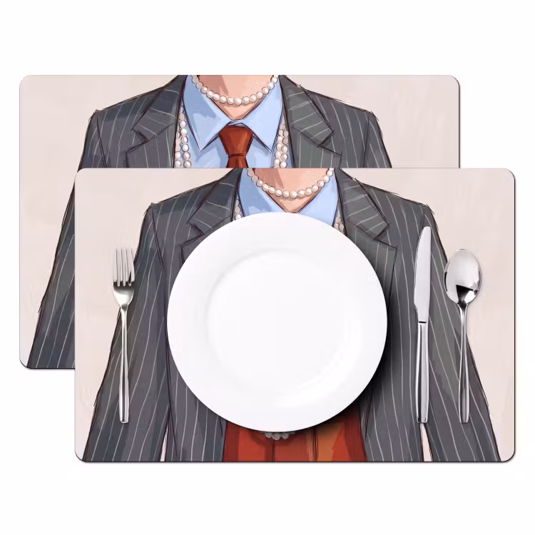 Placemat - 6 stuks - Kleding - Strik - Parels - Klassiek - Mode — 2