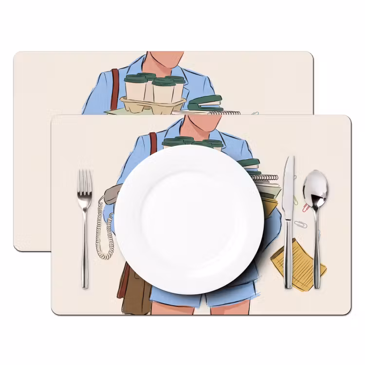 Placemat - 6 stuks - Mens - Kantoorartikelen - Werk - Modern — 2
