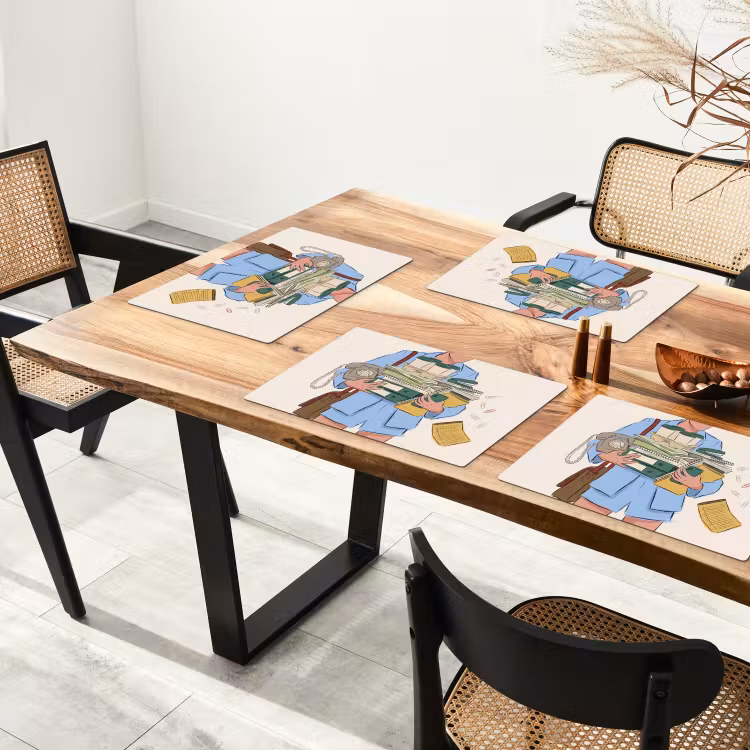 Placemat - 6 stuks - Mens - Kantoorartikelen - Werk - Modern — 5