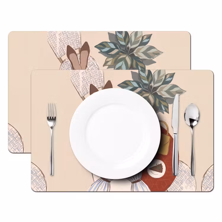 Placemat - 6 stuks - Mensen - Cafe - Koffie - Stadsleven - Modern — 2