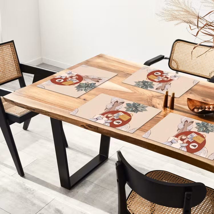 Placemat - 6 stuks - Mensen - Cafe - Koffie - Stadsleven - Modern — 5