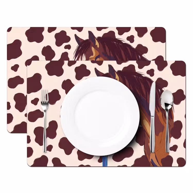 Placemat - 6 stuks - Paard - Martini - Dieren - Abstract - Bruin — 2