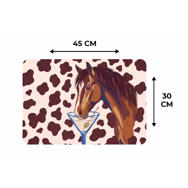 Placemat - 6 stuks - Paard - Martini - Dieren - Abstract - Bruin — 3
