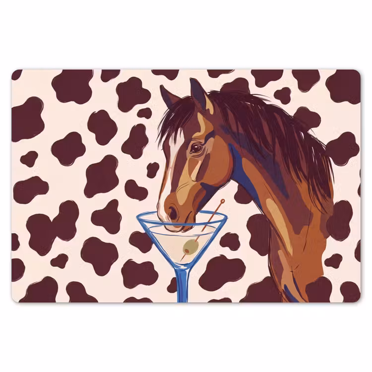 Placemat - 6 stuks - Paard - Martini - Dieren - Abstract - Bruin — 7