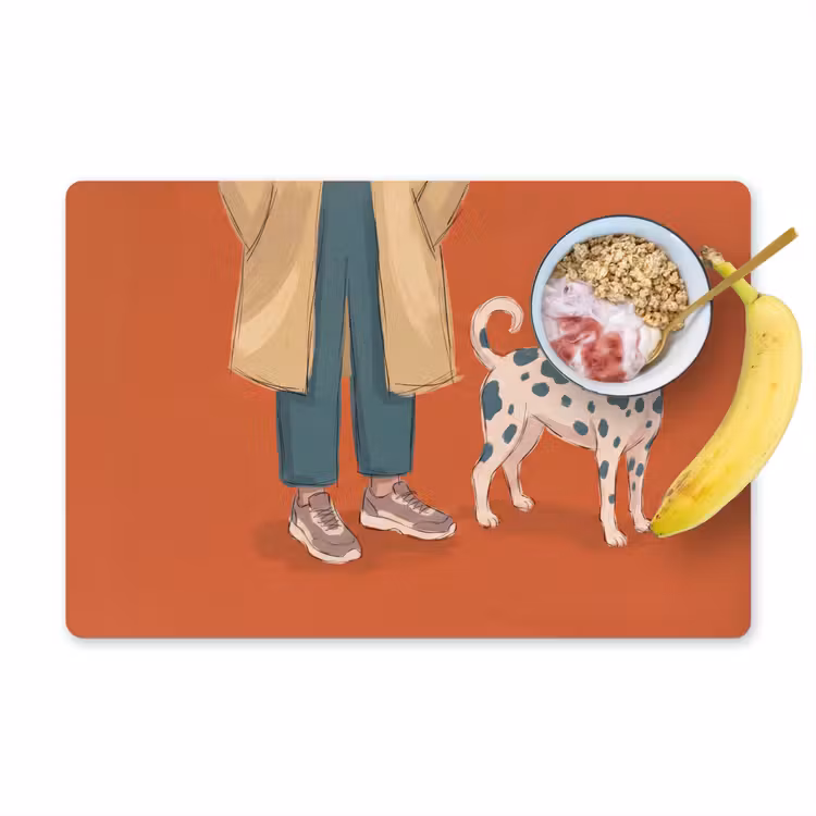 Placemat - 6 stuks - Persoon - Hond - Dieren - Illustratie - Modern — 1