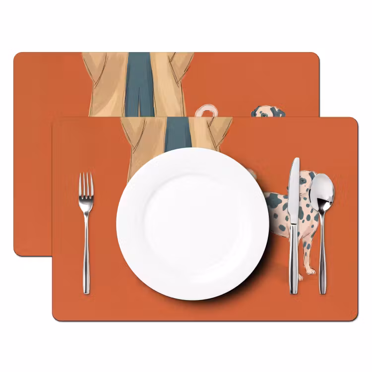 Placemat - 6 stuks - Persoon - Hond - Dieren - Illustratie - Modern — 2