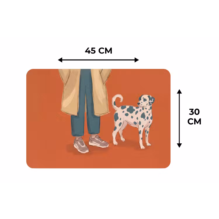 Placemat - 6 stuks - Persoon - Hond - Dieren - Illustratie - Modern — 3