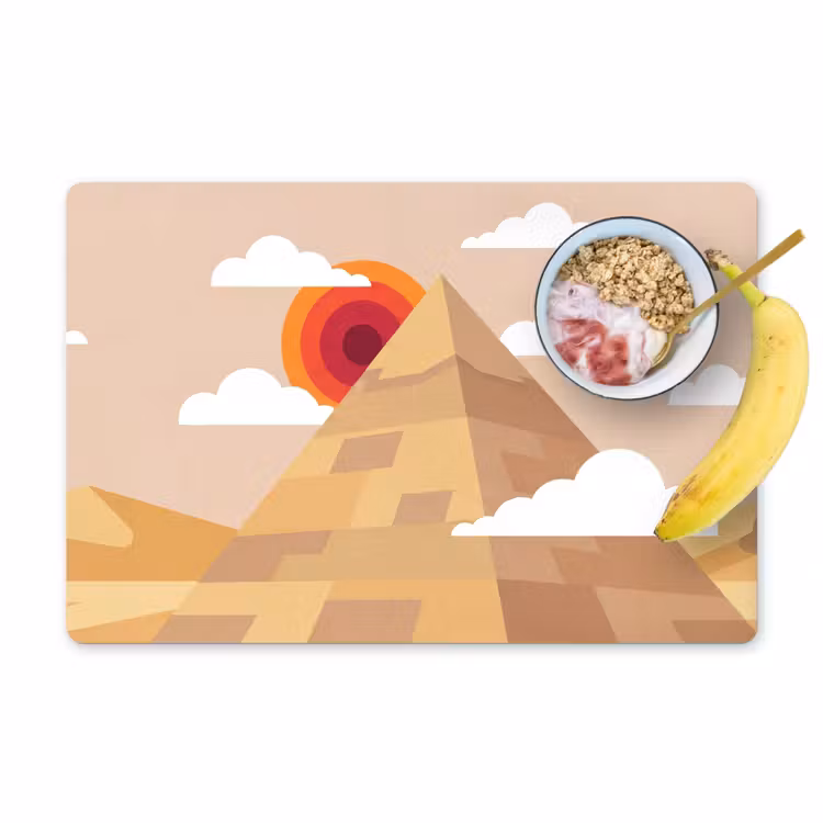 Placemat - 6 stuks - Piramide - Zon - Woestijn - Modern - Oranje — 1