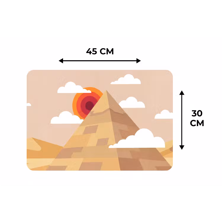 Placemat - 6 stuks - Piramide - Zon - Woestijn - Modern - Oranje — 3