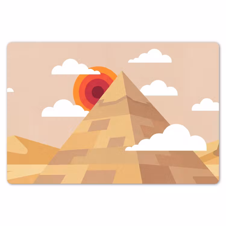 Placemat - 6 stuks - Piramide - Zon - Woestijn - Modern - Oranje — 7