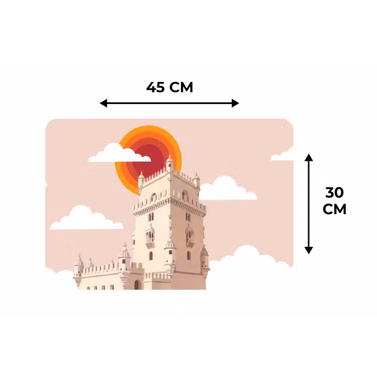 Placemat - 6 stuks - Toren - Rivier - Architectuur - Modern - Oranje — 3