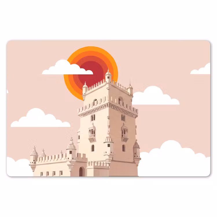 Placemat - 6 stuks - Toren - Rivier - Architectuur - Modern - Oranje — 7