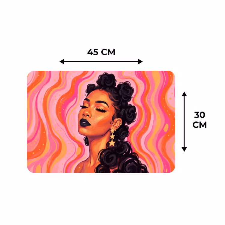 Placemat - 6 stuks - Vrouw - Portret - Abstract - Kleurrijk - Roze — 3