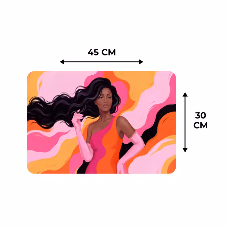 Placemat - 6 stuks - Vrouw - Portret - Kleurrijk - Modern - Kunst — 3