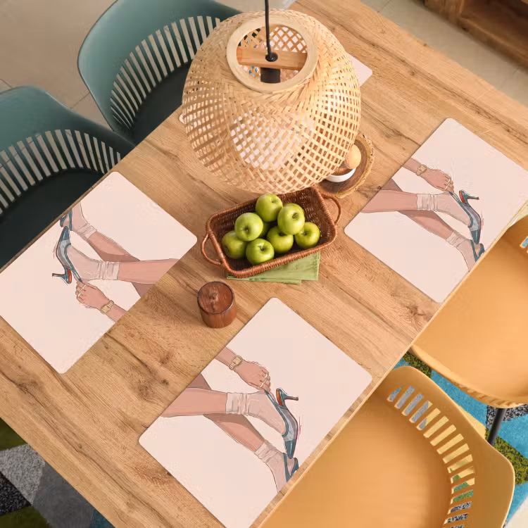 Placemat - 6 stuks - Vrouw - Schoen - Mode - Lifestyle - Groen — 6