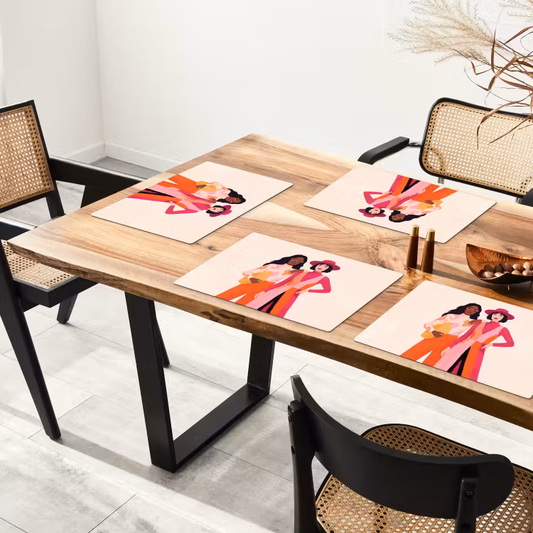Placemat - 6 stuks - Vrouw - Twee - Mode - Abstract - Kleurrijk — 5
