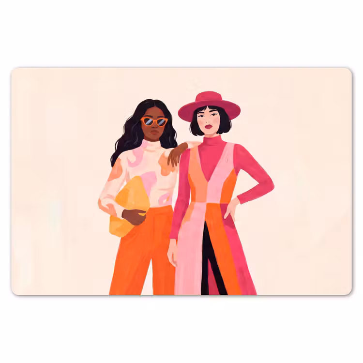 Placemat - 6 stuks - Vrouw - Twee - Mode - Abstract - Kleurrijk — 7