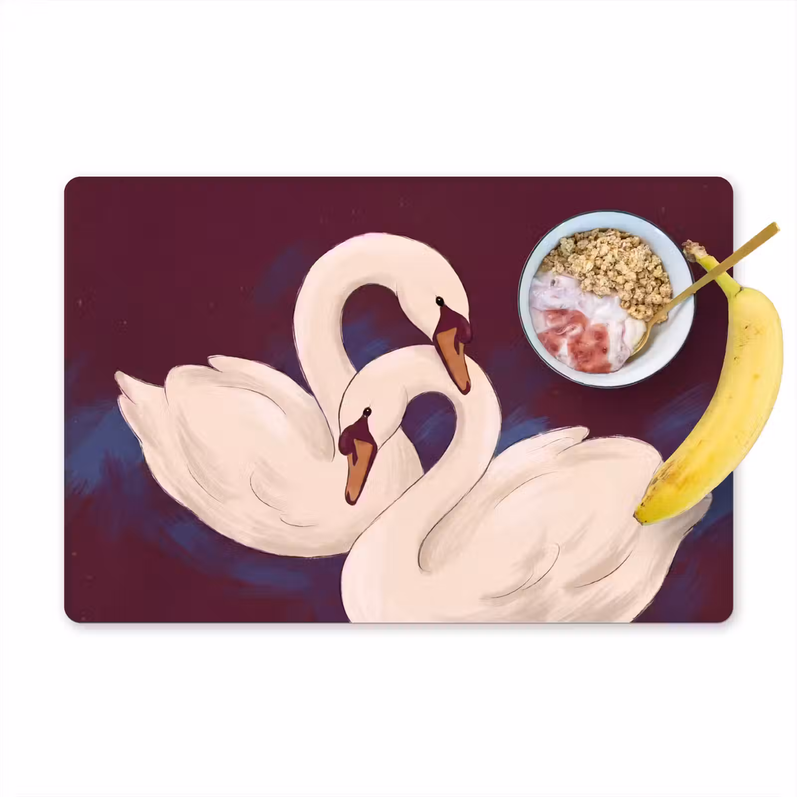 Placemat - 6 stuks - Vogel - Koppel - Liefde - Abstract - Wit — 1
