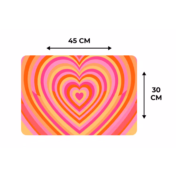 Placemat - 6 stuks - Hart - Concentrisch - Abstract - Liefde - Kleurrijk — 3