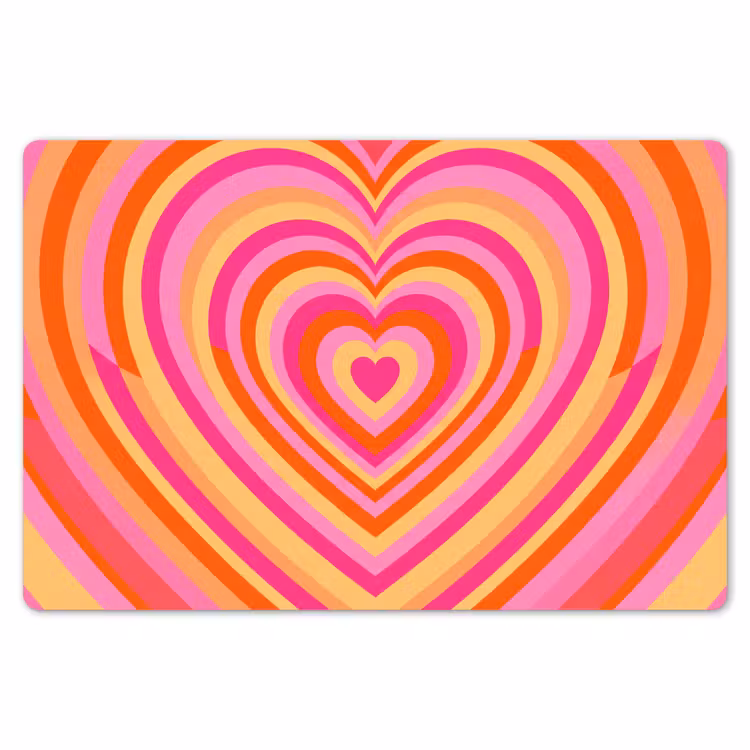 Placemat - 6 stuks - Hart - Concentrisch - Abstract - Liefde - Kleurrijk — 7