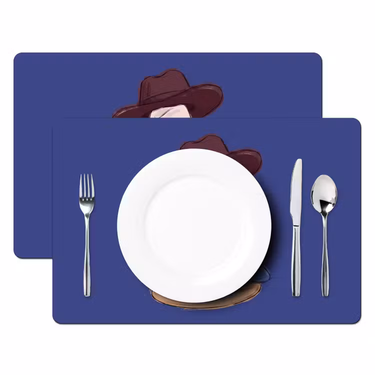 Placemat - 6 stuks - Hoeden - Gestapeld - Mode - Kleurrijk - Illustratie — 2