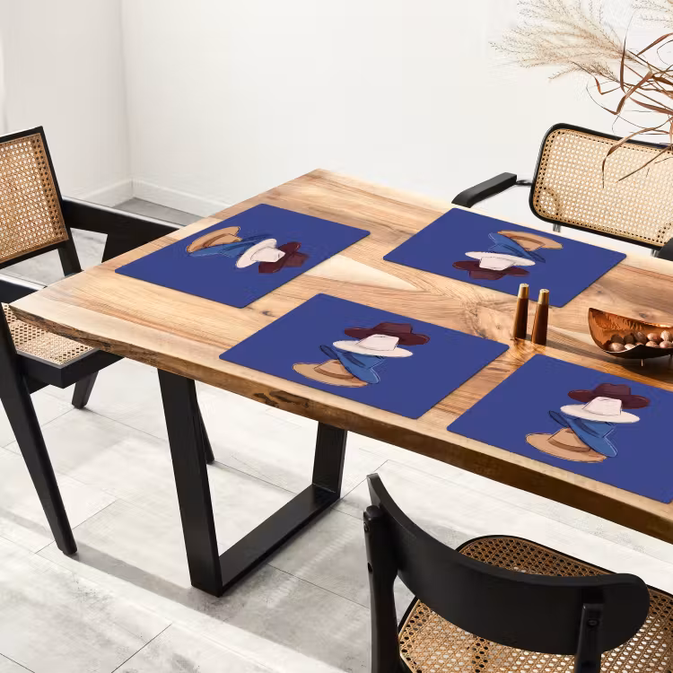 Placemat - 6 stuks - Hoeden - Gestapeld - Mode - Kleurrijk - Illustratie — 5