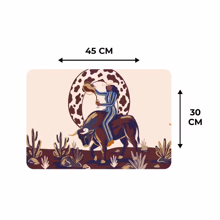 Placemat - 6 stuks - Mensen - Dieren - Cowboy - Abstract - Kleurrijk — 3