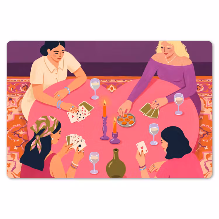 Placemat - 6 stuks - Mensen - Kaartspel - Interieur - Modern - Kleurrijk — 7