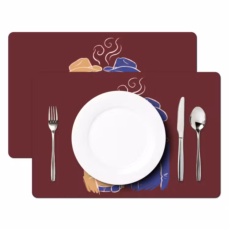 Placemat - 6 stuks - Mensen - Profiel - Sigaret - Abstract - Kunst — 2