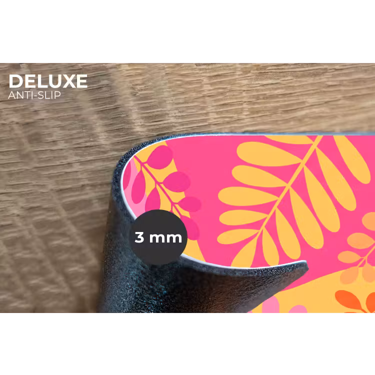Placemat - 6 stuks - Natuur - Bladeren - Abstract - Roze - Geel — 4