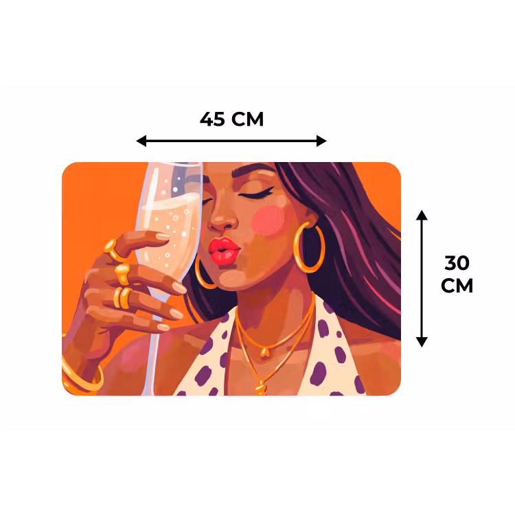 Placemat - 6 stuks - Vrouw - Champagne - Feest - Modern - Oranje — 3