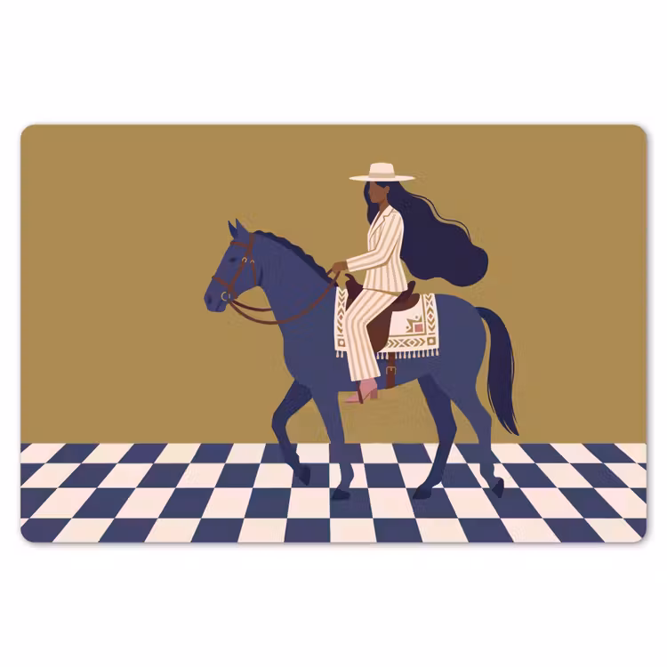 Placemat - 6 stuks - Vrouw - Paard - Rijden - Modern - Abstract — 7