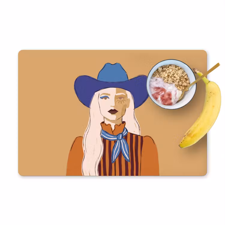 Placemat - 6 stuks - Vrouw - Portret - Abstract - Kleurrijk - Modern — 1