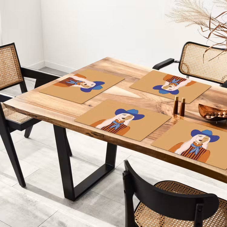 Placemat - 6 stuks - Vrouw - Portret - Abstract - Kleurrijk - Modern — 5