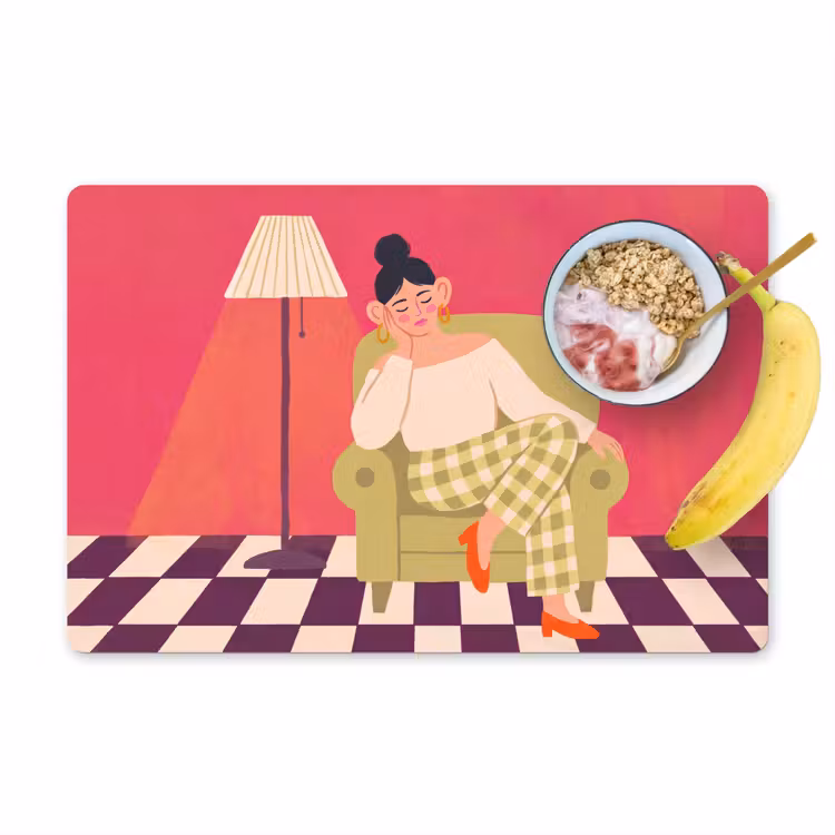 Placemat - 6 stuks - Vrouw - Rust - Interieur - Modern - Kunst — 1