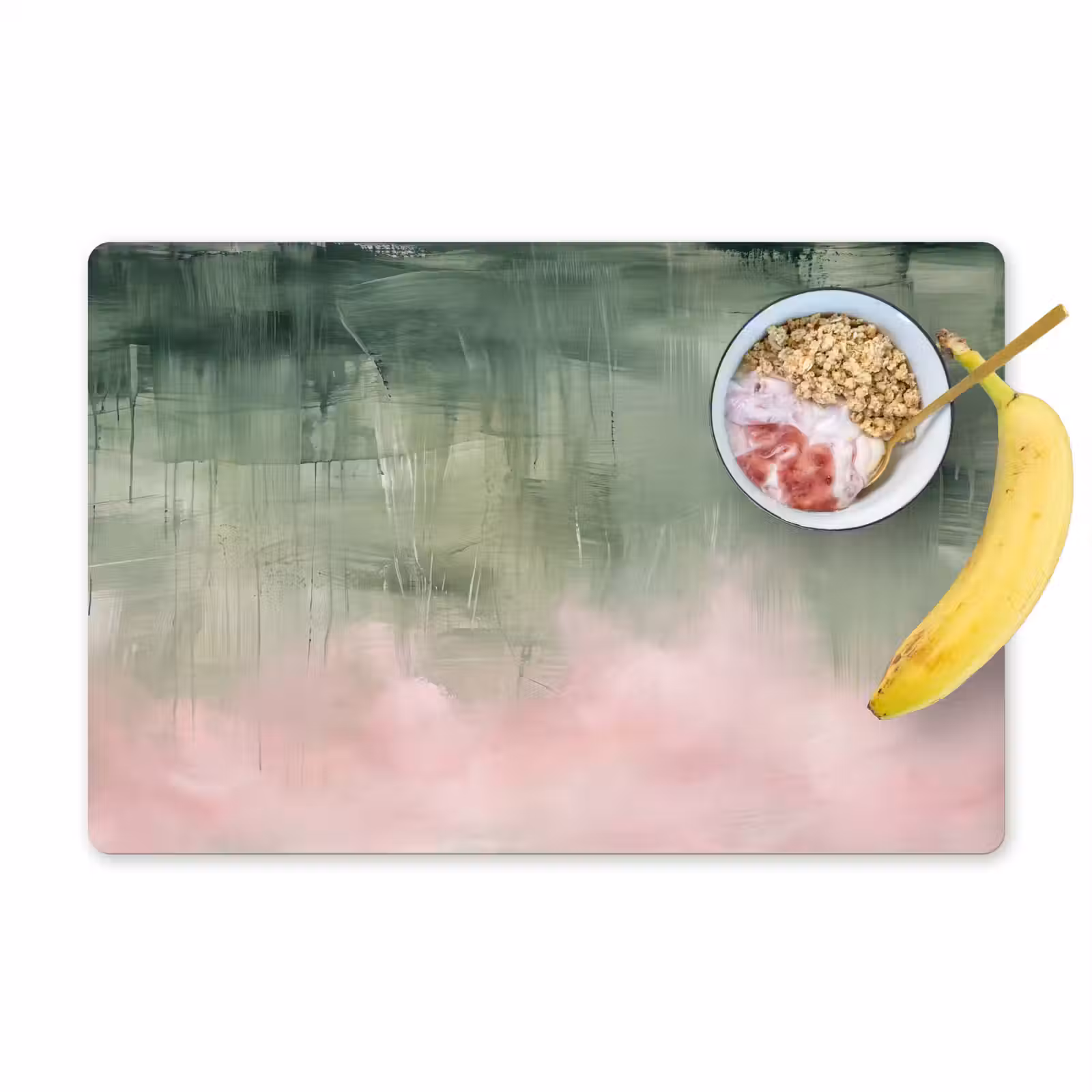 Placemat - 6 stuks - Kunst - Abstract - Modern - Groen - Roze — 1