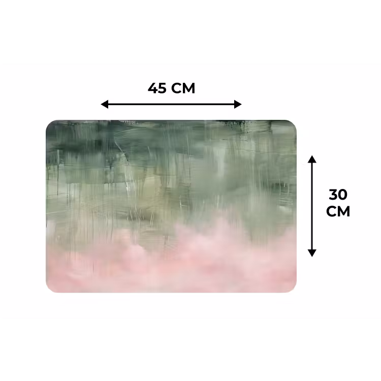 Placemat - 6 stuks - Kunst - Abstract - Modern - Groen - Roze — 3