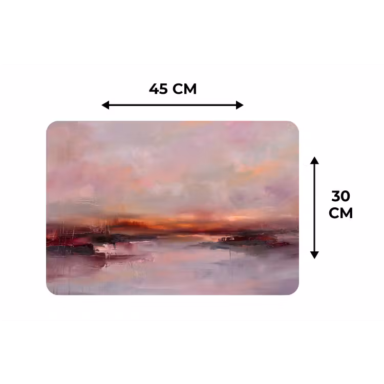 Placemat - 6 stuks - Landschap - Zonsondergang - Abstract - Modern - Roze — 3