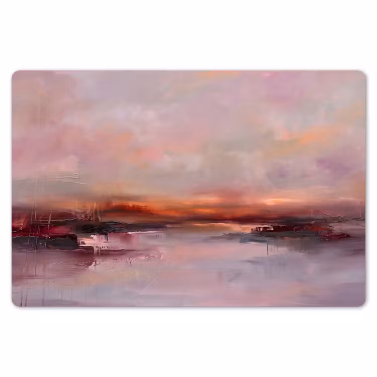 Placemat - 6 stuks - Landschap - Zonsondergang - Abstract - Modern - Roze — 7