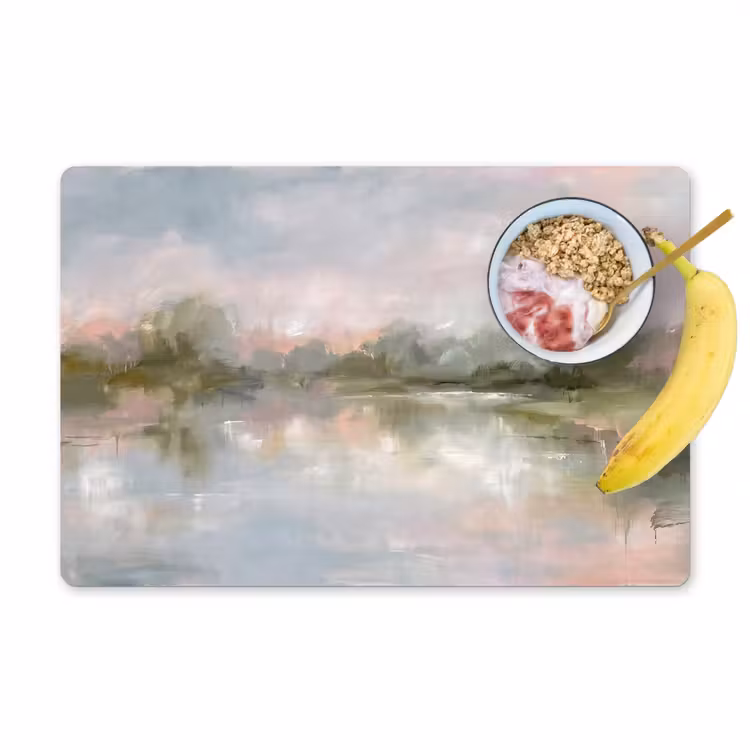 Placemat - 6 stuks - Natuur - Landschap - Abstract - Water - Groen — 1