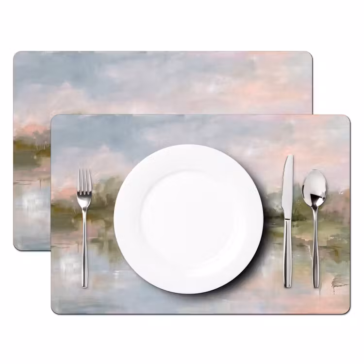 Placemat - 6 stuks - Natuur - Landschap - Abstract - Water - Groen — 2