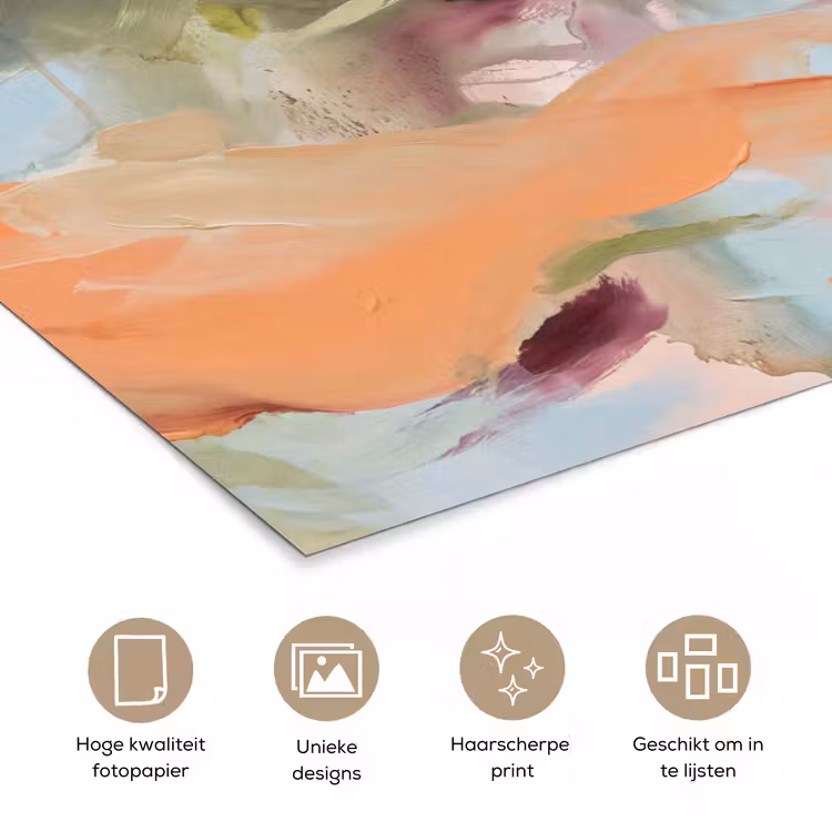 Poster - Abstract - Borstelstreken - Kunst - Modern - Pastel — 5