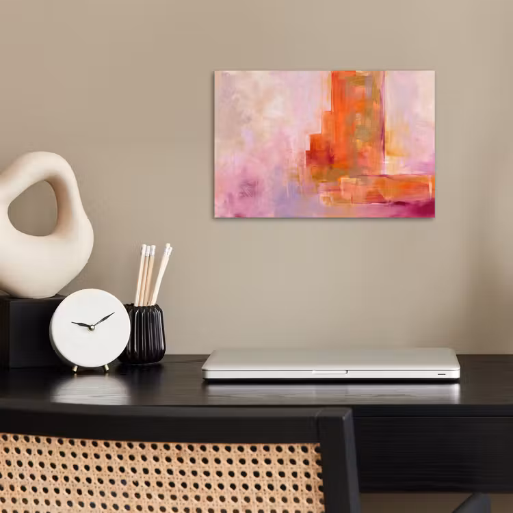 Poster - Abstract - Borstelstreken - Kunst - Paars - Goud — 2