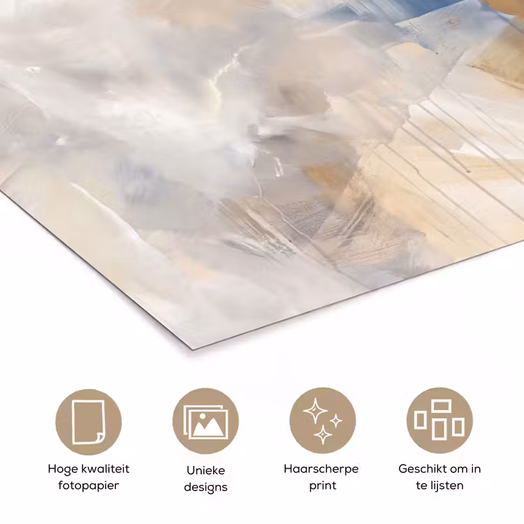 Poster - Abstract - Borstelstreken - Modern - Beige - Kunst — 5