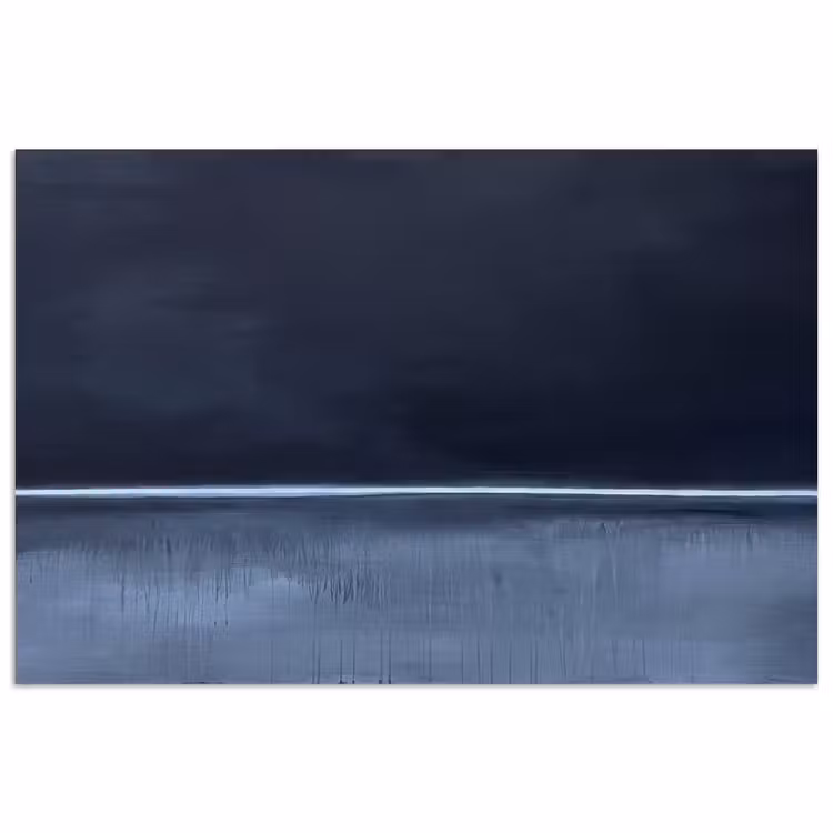 Poster - Abstract - Horizontale lijn - Minimalistisch - Donkerblauw - Kunst — 1