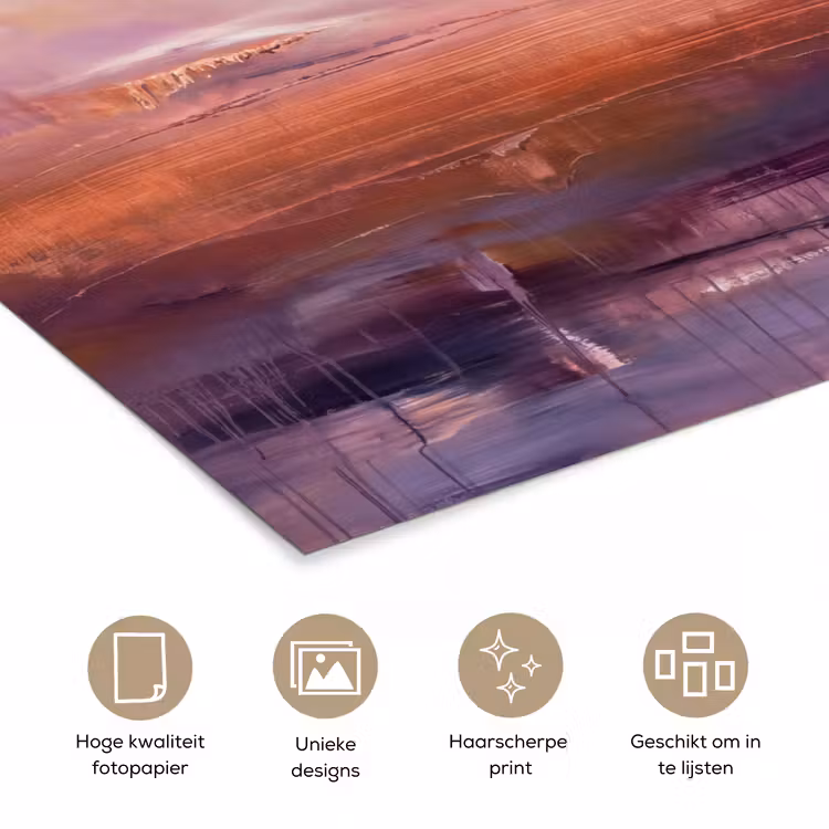 Poster - Abstract - Landschap - Modern - Paars - Oranje — 5